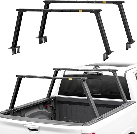 JOYTUTUS Heavy Duty Width Extendable Truck Bed Ladder Rack, Fit for Full-Size Wide Truck Bed, Rust-Resistant Overland Cargo Rack Compatible with F150 Silverado Sierra Ram 1500 Tundra Titan