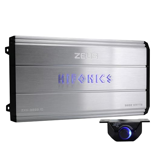 Hifonics Zeus ZXX 3200 Watt Max Class D Monoblock Car Audio Amplifier Amp with Bass Knob and Remote, Variable Crossovers, ZXX-3200.1D, Silver