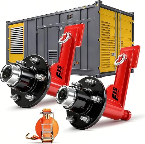 2-Pack 6-Lug Shipping Container Wheel Kit, 8800Lbs for 20ft-40ft Containers