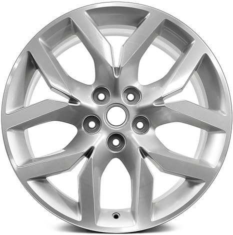 19x8.5 5-V-Spoke Bright Sparkle Silver Wheel Fits 2014-2020 Chevy Impala