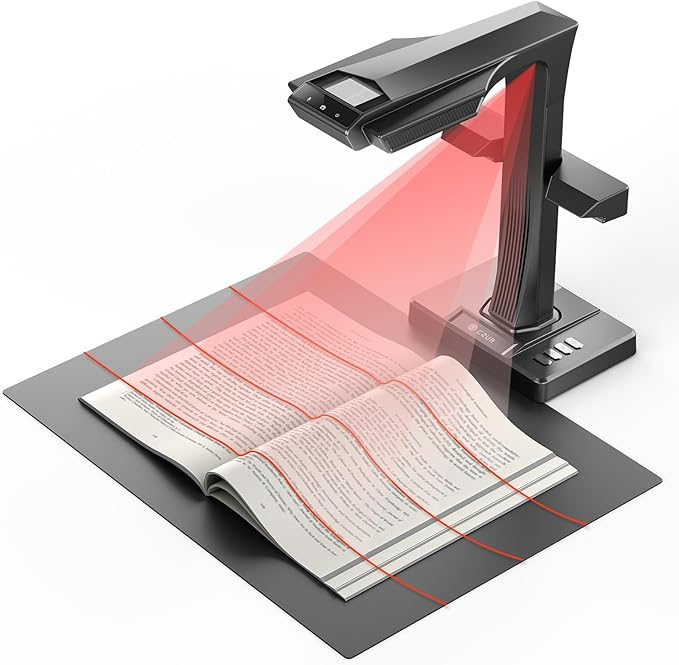 CZUR ET MAX Professional Book & Document Scanner, 38MP Document Camera | Laser Curve-Flatten, 180+ Languages OCR, USB High Speed Document Scanner, Capture A3, Support HDMI, for Windows/MacOS/Linux