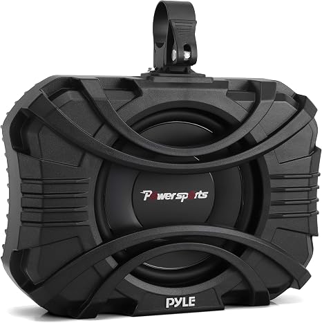Pyle Powersport Subwoofer System - 10" Passive Subwoofer with Durable Weatherproof Housing - Compact 400W Car Sub Speaker with Quick-Mount Brackets for UTVs, Boats & Outdoor Vehicles - Black