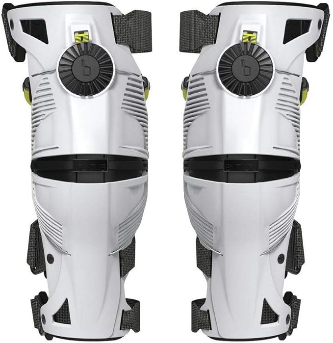 X8 Knee Braces (M, White/Acid Yellow)