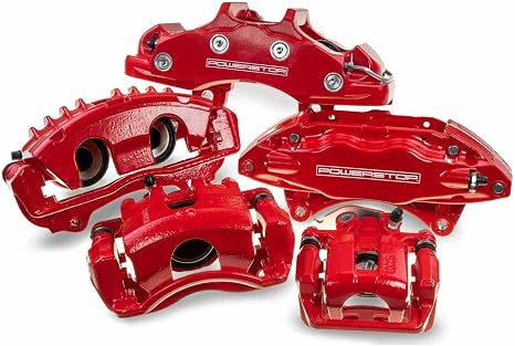 PowerStop Front Red Powder Coated Brake Caliper Pair for Lexus IS300 2001-05 - High-Temp Brake Caliper Upgrade, S2778
