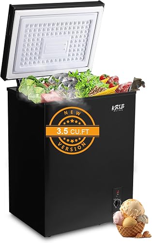 Mini Chest Freezer 3.5 Cu.Ft Compact Deep Freezer with Top Open Door Black