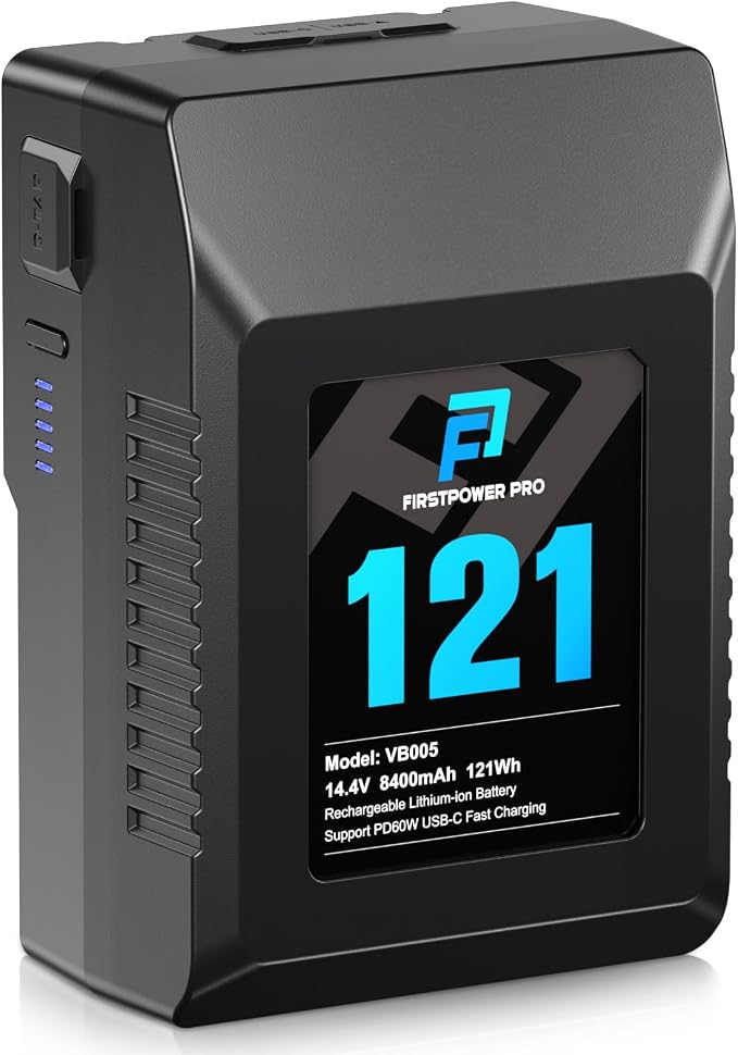 FirstPower V Mount Battery 121Wh for Camera Camcorder Monitor LED Light