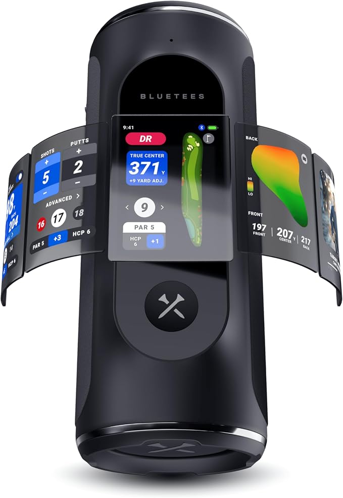 Blue Tees Golf Player Pro GPS Speaker, New 2026 Release, AI Powered Golf Speaker, 42,000+ Courses, Visual, Audible & Hazard Distances,10+ Hour Battery, Magnetic Mount, IP67 Waterproof