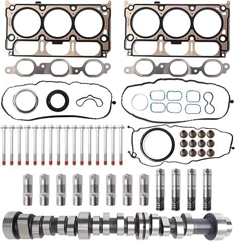 4.3 AFM DOD Camshaft Lifter Kit w/Head Gasket Set & Bolt Kit, Compatible with 2014-2020 Chevy Silverado 1500, GMC Sierra 1500 4.3L V6