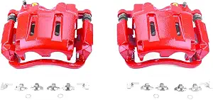 PowerStop Front Red Powder Coated Brake Caliper Pair for Ford F-250 Super Duty 2005-13 | Ford F-350 Super Duty 2005-12 - High-Temp Brake Caliper Upgrade, S5022