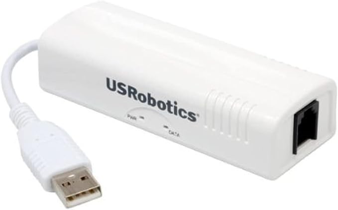 U.S. Robotics USR5637 56K USB Controller Dial-Up External Fax Modem with Voice
