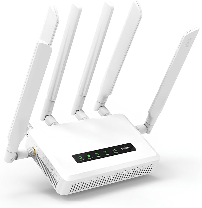 GL.iNet GL-X3000 (Spitz AX) Cellular Gateway 5G Router for House & RV, Wi-Fi 6, Detachable Antennas, Dual-SIM, T-Mobile & AT&T IoT Device Certified, Family/Rural Area/Road Trips
