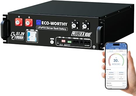 ECO-WORTHY Cubix100 48V 100Ah LiFePO4 Lithium UL9540 Server Rack Battery