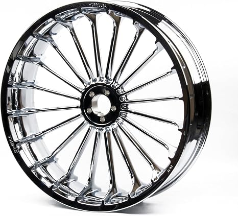 21x5.5 Front Wheel Compatible with Touring Street Glide Road King 21 inch Chrome Aluminum Spoke Turbine Wheel (21x5.5 Touring Chrome)