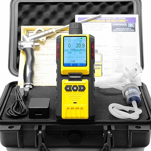 Professional Combustion Analyzer by Forensics | USA NIST Calibration | HVAC, Combustion, Flue Exhaust Gas | CO, O2, COAF & EA | Filters and Probe | Color Display, Graphing, Data Logging |