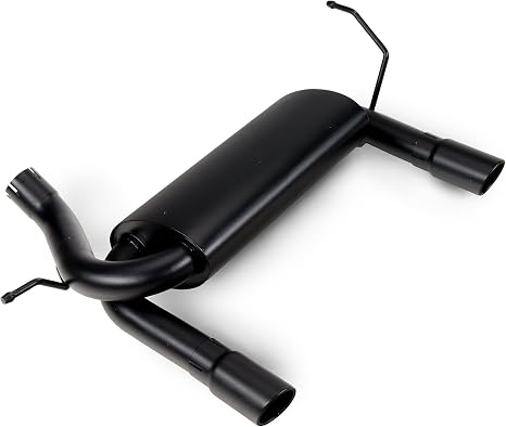 RedRock Dual Outlet Axle Back Exhaust with Black Tips | Durable 409 Stainless Steel Turbo Muffler Upgrade for Deep Exhaust Tone | Compatible with 2007–2018 Jeep Wrangler JK Models