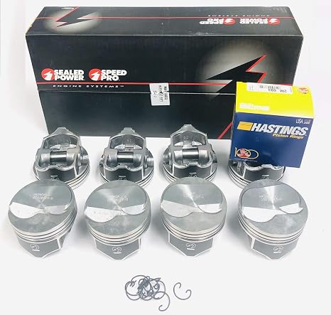 (8) Chevy 7.4/454 +.030 over size Hypereutectic Coated 10cc Dome Piston & moly Ring Kit. 4.280 bore diameter. Click size needed before adding to Cart!