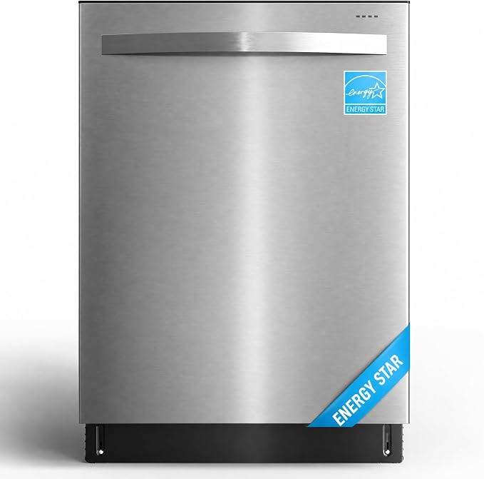 24" Built-in Dishwasher, Stainless Steel 14–16 Place Settings