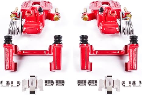 PowerStop Rear Red Powder Coated Brake Caliper Pair for Ford Mustang 1994-04 - High-Temp Brake Caliper Upgrade, S4824