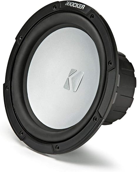 KICKER KMF10 10-inch (25cm) Weather-Proof Subwoofer for Freeair Applications, 2-Ohm | no box needed bass upgrade, water-resistant low-end for open decks, easy stereo install on pontoons