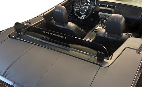 2011+ Chevrolet Camaro 5th Generation Convertible Wind Deflector - Control air flow, cut down backdraft, wind noise - GM Licensed - Easy Install, Secure Mounting - Laser-Etched Design - Smoke Tinted