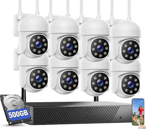 CAMCAMP Wireless Security Camera System Outdoor 8 Cameras for Home Security