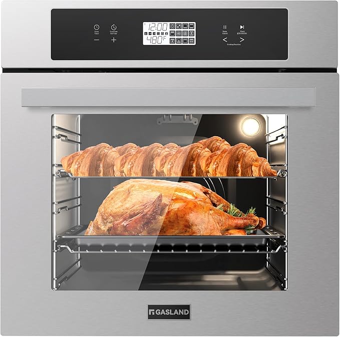 GASLAND 24 Inch Electric Wall Oven, 2.6 Cu.ft, 11 Cooking Functions, 3100W
