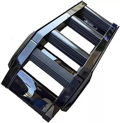 Side Roof Rack Access Ladder Liftable Fits for Land Rover Defender 110 2020-2026 Foldable Lift Ladder (Glossy Black)