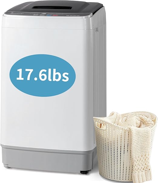 17.6LBS Full Automatic Portable Washing Machine with Drain Pump