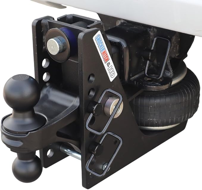 Shocker 20K HD Max Air Drop Hitch with Combo Ball, Fits 2-1/2" Hitch Black Combo 2" & 2-5/16" Balls
