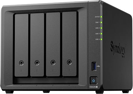Synology DS425+ Private Cloud Media Server - Stream, Back Up & Share Files (4-Bay Diskless NAS)