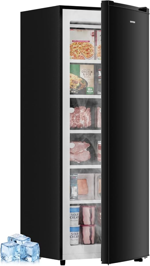 6.5 Cu.ft Upright Freezer for Apartment, Black