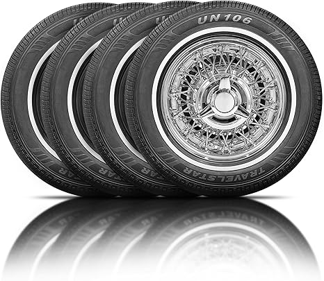 Set of 4 (FOUR) Travelstar UN106 195/75R14 18mm White Wall Radial Tire