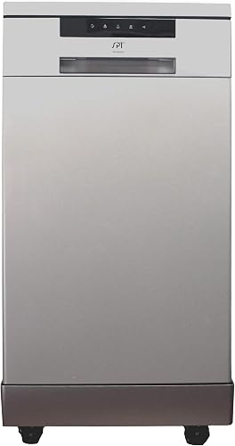 SPT SD-9263SSB 18″ Wide Portable Stainless Steel Dishwasher with ENERGY STAR, 6 Wash Programs, 8 Place Settings and Stainless Steel Tub