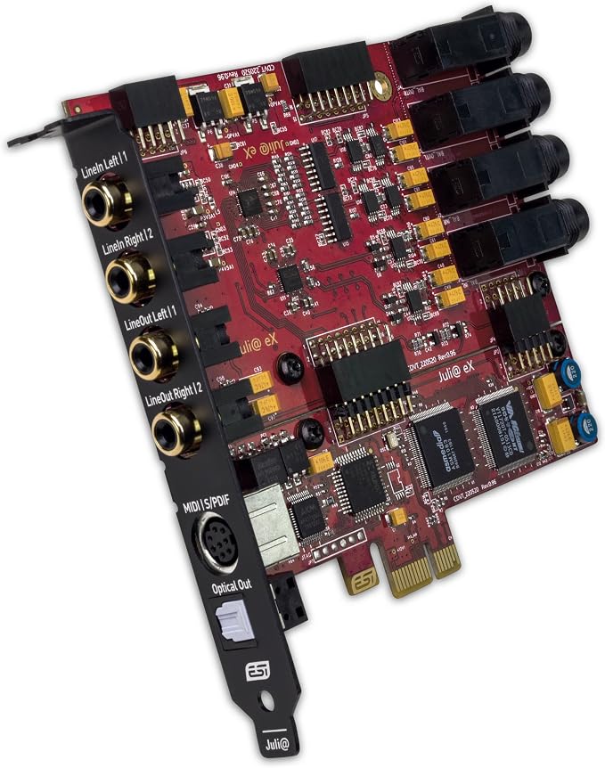 ESI Juli@ eX | 32-bit 192kH PCIe Audio Card with 4 Inputs/Outputs for Audio in The