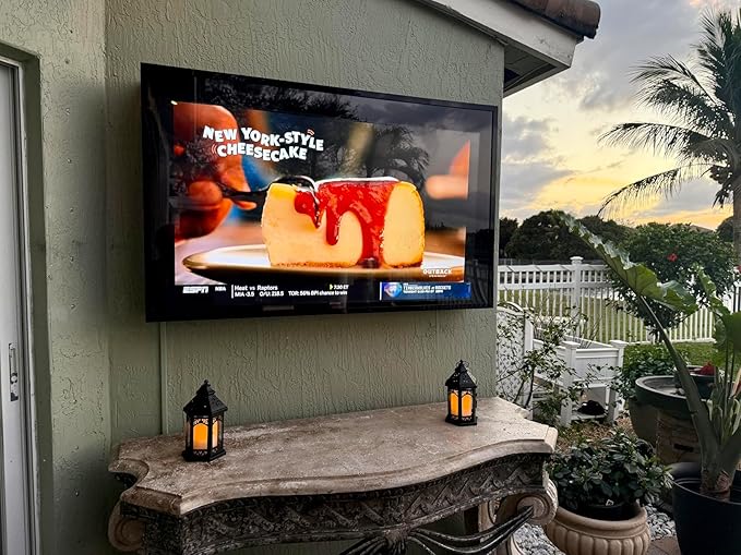 50-55 inch Weatherproof Outdoor TV Cover with Lock, Hard Cover and Durable, Clear Dust-proof Television Enclosure for 50-55 inch Screens for Outside, TV Wall Mounting Bracket Included