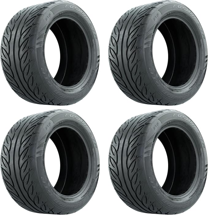 Fusion GTR 23 inch Golf Cart Street Tire | 255/45-R14 | Steel Belted Radial Construction | 4-Ply | Universal Fitment with 14 inch Wheels | Set of 4