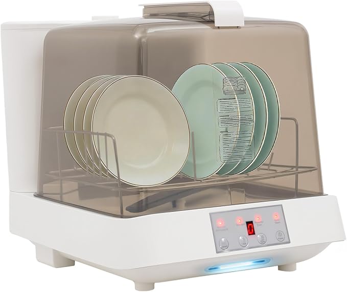 Portable Countertop Dishwasher,3 Washing Programs Mini Dishwashers, No Hookup Needed, Dish Washer with Self Clean/Baby Care/Air Dry, for Apartments & RVs