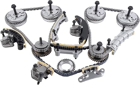 9-0753SVVT Engine Timing Chain Kit w/VVT Sprocket Fit for 2007-2022 2.8L 3.0L 3.6L V6 Chevy Buick Cadillac GMC Pontiac Saturn Traverse Enclave Impala Acadia Caprice Camaro SRX LaCrosse