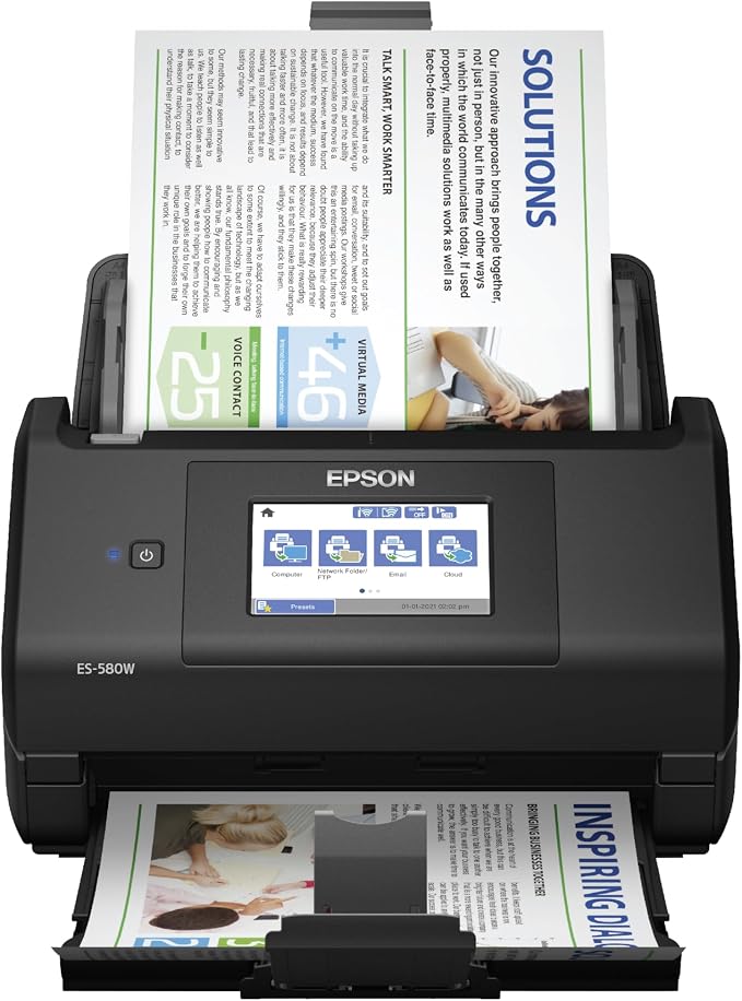 Epson Workforce ES-580W Wireless Color Duplex Desktop Document Scanner