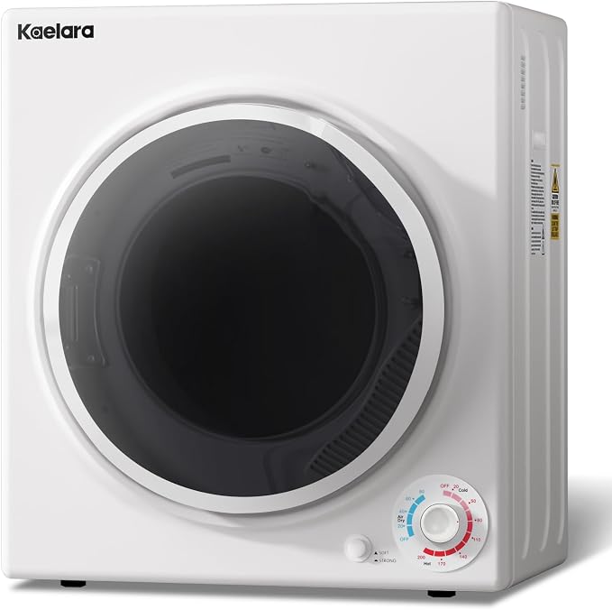 Portable Dryer, 3.5 Cu.ft Portable Dryers for Laundry with Stianless Steel Tub, 1500W Clothes Dryer Machine for Home, Apartment, 4 Dring Mode, Auto-shutt off, White