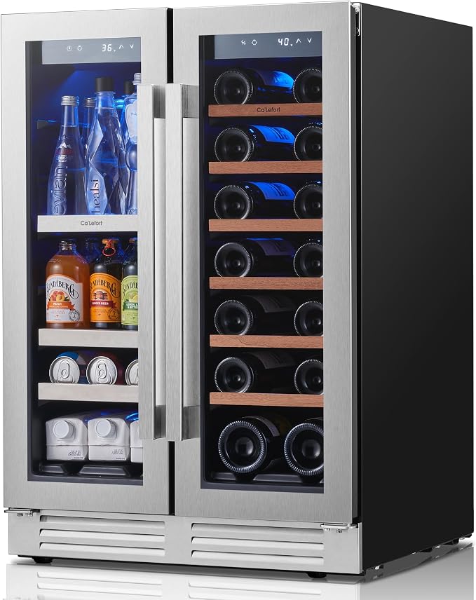 24 Inch Wine & Beverage Refrigerator, 60 Can & 20 Bottle