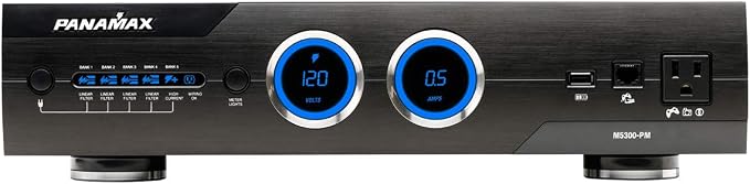 Panamax M5300-PM 11-Outlet Home Theater Power Conditioner | 2RU rackmount power conditioner, 11 outlets, 5 isolated banks, 15A, 500V protection