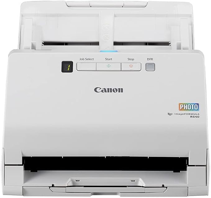 Canon imageFORMULA RS40 - Photo and Document Scanner, Auto Document Feeder, Windows and Mac, Scans Old and New Photos in Varying Sizes, USB Interface | Photo, Document Scanner, Auto Document Feeder, Windows, Mac, Scans Old