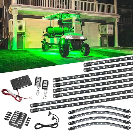LEDGlow 12pc Million Color LED Golf Cart Underglow Kit for 12V 6-Seater