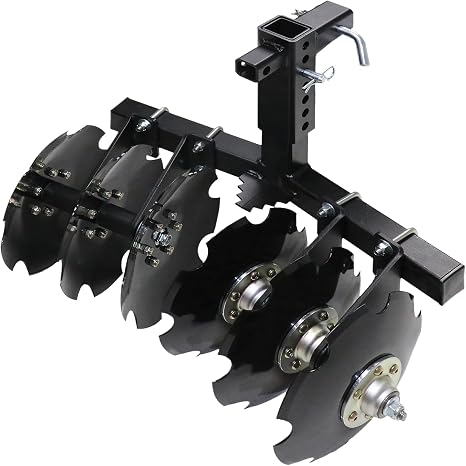 Big Buck 28" Cut Width ATV/UTV Disc Plow Harrow with Universal 2" Receiver Mount, Cultivates 1 to 2 Acres