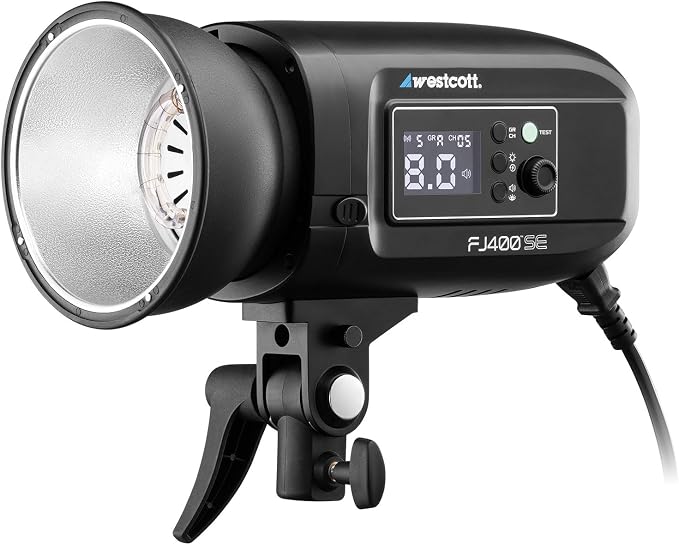 Westcott FJ400-SE 400Ws Photography Studio Strobe – AC-Powered Monolight Flash with FJ Wireless Trigger Compatibility, Bowens Mount, Fast Recycle Time, 5500K Daylight Color, & LED Modeling Light | FJ Wireless Trigger Compatibility, 5500K Daylight Color, B
