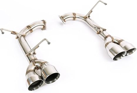 Replacement For 2015-2021 Subaru WRX STi STAINLESS STEEL POLISHED SILVER Muffler Axle Back 4" Double Wall Quad Tips Exhaust