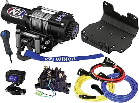 KFI A3000 3000lb Winch & 101275 Winch Mount kit Compatible/Replacement for 2016-2021 Yamaha Grizzly 700 4x4