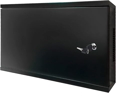 Electriduct 2U Wall Mount Rack Enclosure Network Cabinet Solid Door Black Powder Coated Steel with Lock