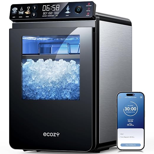 ecozy Nugget Ice Maker Countertop, 44 lbs/24H Ice Machine with APP Control